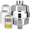 imageCobbe 20 Stage Shower Head Filter with KDF55 for Hard Water High Output Water Filter with 2 Replaceable Cartridges  Removing Chlorine and Harmful Substance Matte BlackShower Filter with 3 Cartridges Chrome